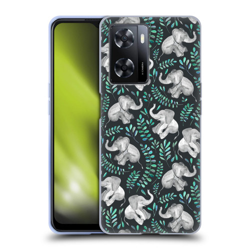 Micklyn Le Feuvre Wildlife Little Laughing Elephants In Turquoise And Grey Soft Gel Case for OPPO A57s