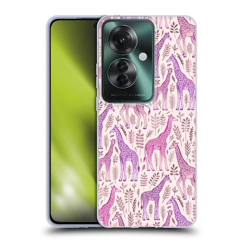 Micklyn Le Feuvre Wildlife Pink Giraffes Soft Gel Case for OPPO Reno11 F 5G / F25 Pro 5G