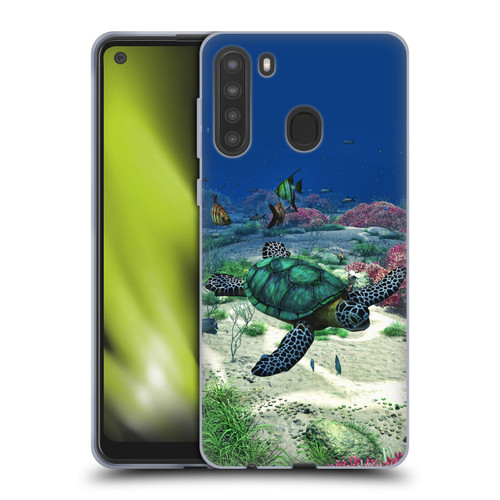 Simone Gatterwe Life In Sea Turtle Soft Gel Case for Samsung Galaxy A21 (2020)