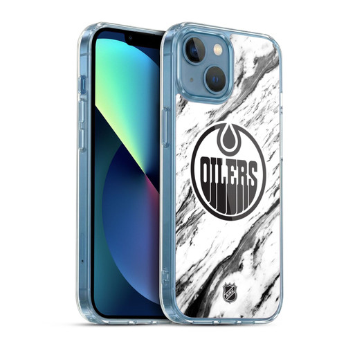 NHL Edmonton Oilers Marble Soft Gel Case for Apple iPhone 13 Mini & MagSafe