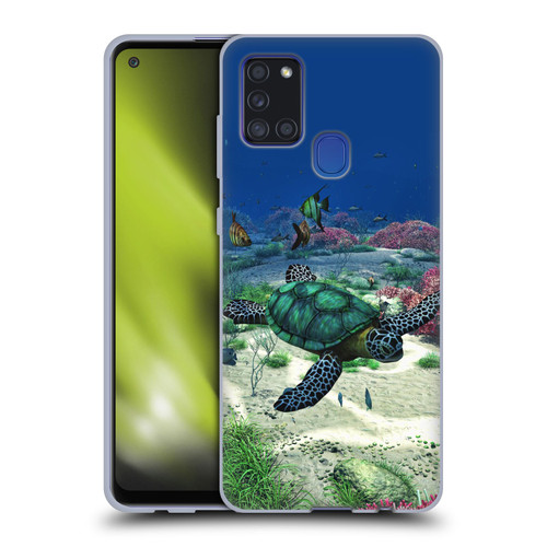 Simone Gatterwe Life In Sea Turtle Soft Gel Case for Samsung Galaxy A21s (2020)