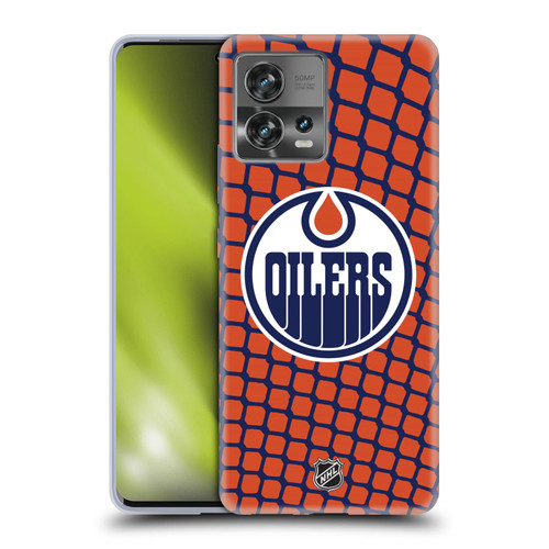 NHL Edmonton Oilers Net Pattern Soft Gel Case for Motorola Moto Edge 30 Fusion