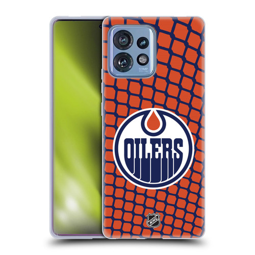 NHL Edmonton Oilers Net Pattern Soft Gel Case for Motorola Moto Edge 40 Pro/Plus 2023
