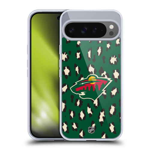 NHL Minnesota Wild Leopard Pattern Soft Gel Case for Google Pixel 9 Pro XL