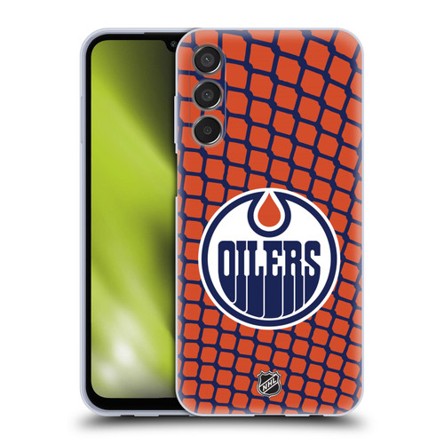 NHL Edmonton Oilers Net Pattern Soft Gel Case for Samsung Galaxy M15/F15 5G