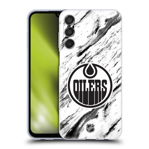 NHL Edmonton Oilers Marble Soft Gel Case for Samsung Galaxy M15/F15 5G