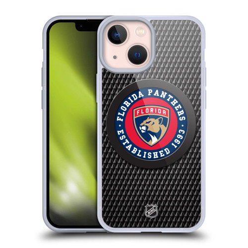 NHL Florida Panthers Puck Texture Soft Gel Case for Apple iPhone 13 Mini