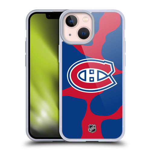 NHL Montreal Canadiens Cow Pattern Soft Gel Case for Apple iPhone 13 Mini