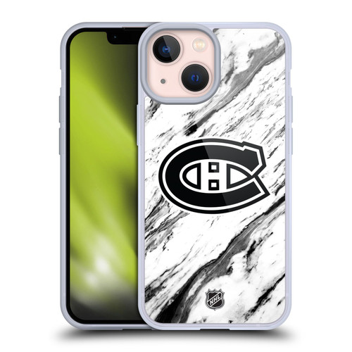 NHL Montreal Canadiens Marble Soft Gel Case for Apple iPhone 13 Mini
