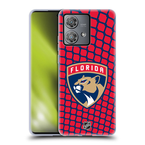 NHL Florida Panthers Net Pattern Soft Gel Case for Motorola Edge 40 Neo 5G
