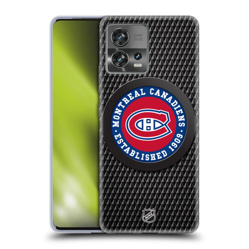 NHL Montreal Canadiens Puck Texture Soft Gel Case for Motorola Moto Edge 30 Fusion