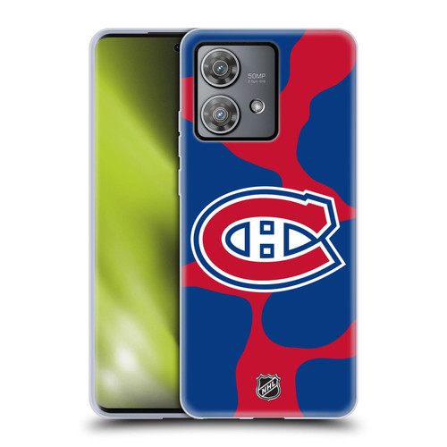 NHL Montreal Canadiens Cow Pattern Soft Gel Case for Motorola Edge 40 Neo 5G