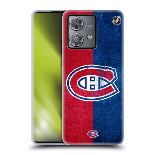 NHL Montreal Canadiens Half Distressed Soft Gel Case for Motorola Edge 40 Neo 5G