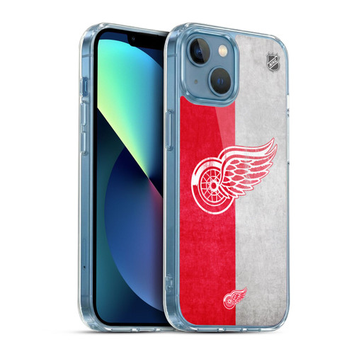 NHL Detroit Red Wings Half Distressed Soft Gel Case for Apple iPhone 13 Mini & MagSafe