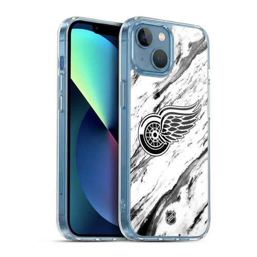 NHL Detroit Red Wings Marble Soft Gel Case for Apple iPhone 13 Mini & MagSafe