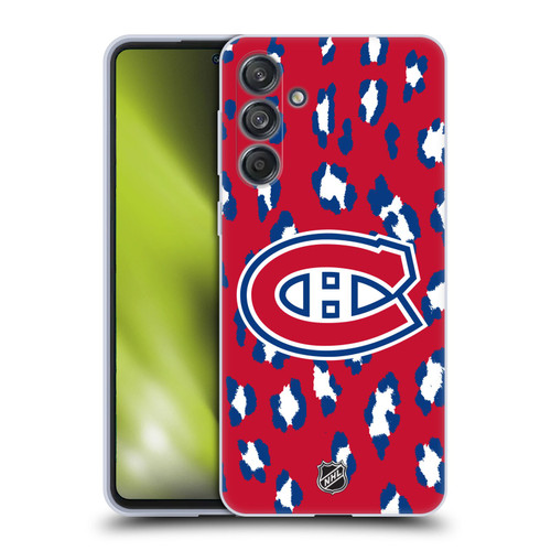 NHL Montreal Canadiens Leopard Pattern Soft Gel Case for Samsung Galaxy M55 5G