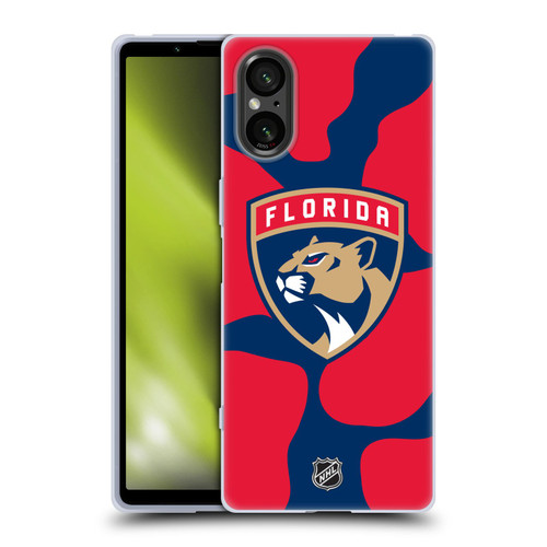 NHL Florida Panthers Cow Pattern Soft Gel Case for Sony Xperia 5 V 5G