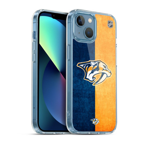 NHL Nashville Predators Half Distressed Soft Gel Case for Apple iPhone 13 Mini & MagSafe