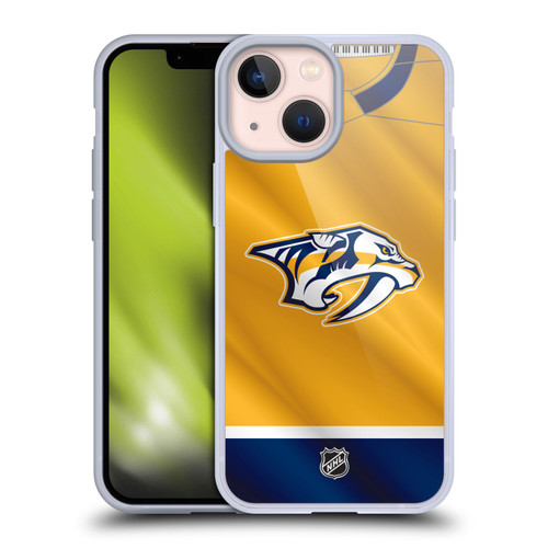 NHL Nashville Predators Jersey Soft Gel Case for Apple iPhone 13 Mini