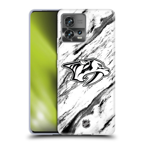 NHL Nashville Predators Marble Soft Gel Case for Motorola Moto Edge 30 Fusion