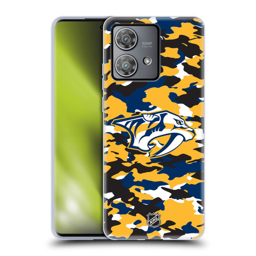 NHL Nashville Predators Camouflage Soft Gel Case for Motorola Edge 40 Neo 5G