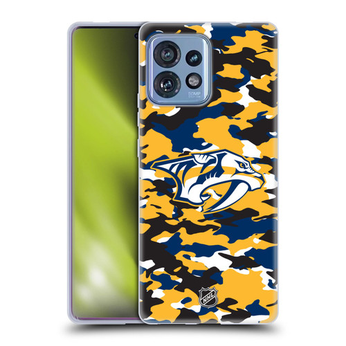 NHL Nashville Predators Camouflage Soft Gel Case for Motorola Moto Edge 40 Pro/Plus 2023