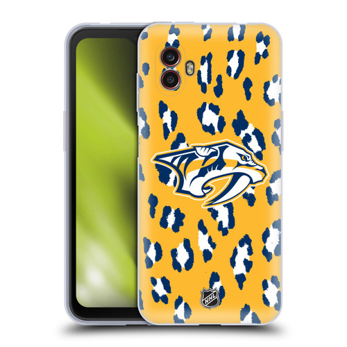 NHL Nashville Predators Leopard Pattern Soft Gel Case for Samsung Galaxy Xcover6 Pro/Pro2