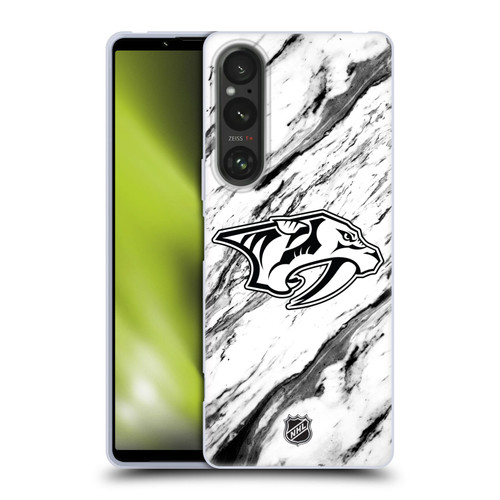 NHL Nashville Predators Marble Soft Gel Case for Sony Xperia 1 V 5G