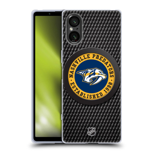 NHL Nashville Predators Puck Texture Soft Gel Case for Sony Xperia 5 V 5G