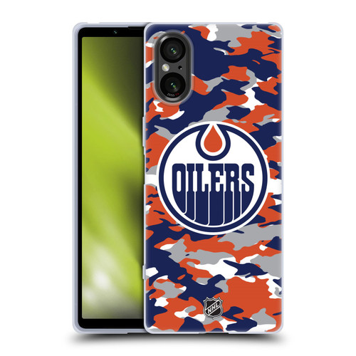 NHL Edmonton Oilers Camouflage Soft Gel Case for Sony Xperia 5 V 5G