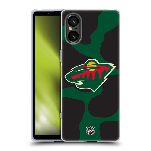 NHL Minnesota Wild Cow Pattern Soft Gel Case for Sony Xperia 5 V 5G