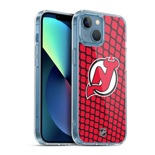 NHL New Jersey Devils Net Pattern Soft Gel Case for Apple iPhone 13 Mini
