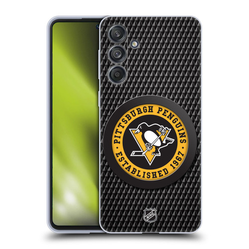 NHL Pittsburgh Penguins Puck Texture Soft Gel Case for Samsung Galaxy M55 5G
