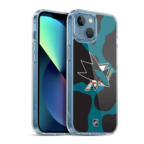 NHL San Jose Sharks Cow Pattern Soft Gel Case for Apple iPhone 13 Mini