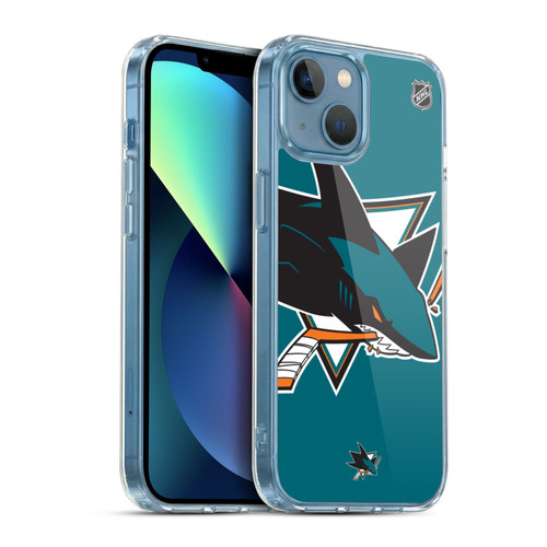 NHL San Jose Sharks Oversized Soft Gel Case for Apple iPhone 13 Mini