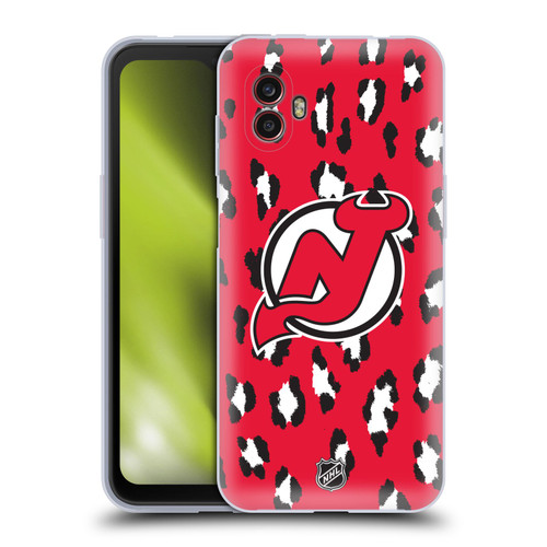 NHL New Jersey Devils Leopard Pattern Soft Gel Case for Samsung Galaxy Xcover6 Pro/Pro2