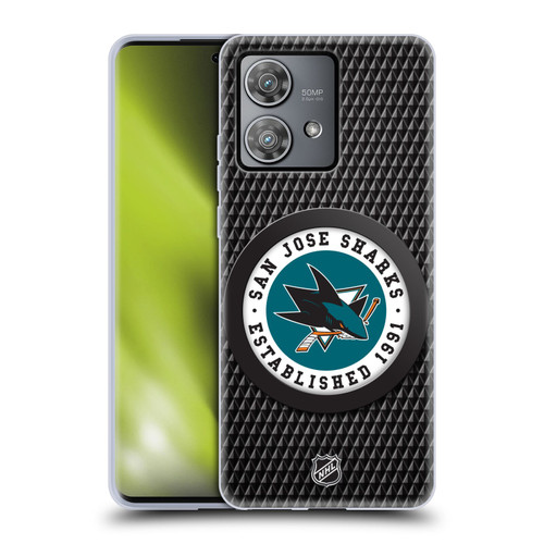 NHL San Jose Sharks Puck Texture Soft Gel Case for Motorola Edge 40 Neo 5G