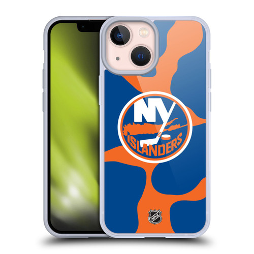 NHL New York Islanders Cow Pattern Soft Gel Case for Apple iPhone 13 Mini