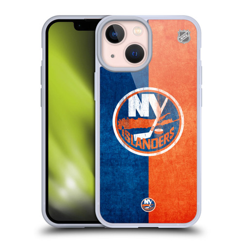 NHL New York Islanders Half Distressed Soft Gel Case for Apple iPhone 13 Mini