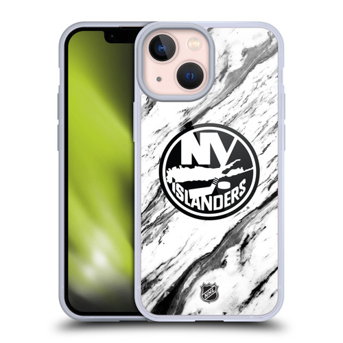 NHL New York Islanders Marble Soft Gel Case for Apple iPhone 13 Mini