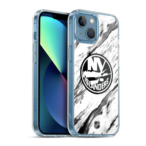 NHL New York Islanders Marble Soft Gel Case for Apple iPhone 13 Mini