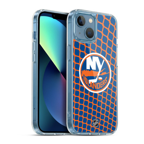 NHL New York Islanders Net Pattern Soft Gel Case for Apple iPhone 13 Mini