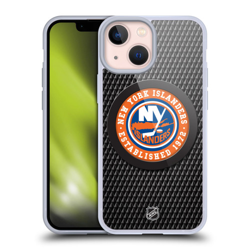 NHL New York Islanders Puck Texture Soft Gel Case for Apple iPhone 13 Mini