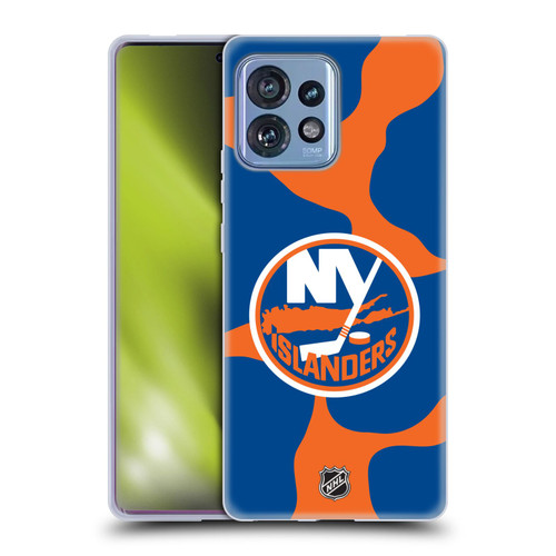 NHL New York Islanders Cow Pattern Soft Gel Case for Motorola Moto Edge 40 Pro/Plus 2023