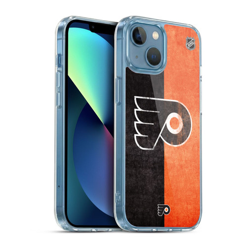 NHL Philadelphia Flyers Half Distressed Soft Gel Case for Apple iPhone 13 Mini & MagSafe