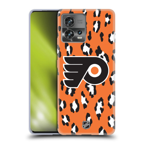 NHL Philadelphia Flyers Leopard Pattern Soft Gel Case for Motorola Moto Edge 30 Fusion