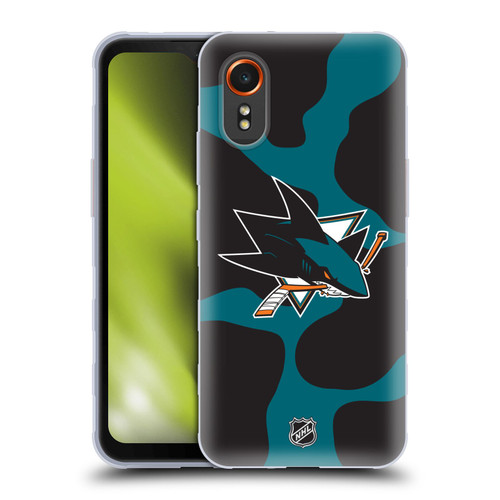 NHL San Jose Sharks Cow Pattern Soft Gel Case for Samsung Galaxy Xcover7 5G
