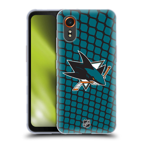 NHL San Jose Sharks Net Pattern Soft Gel Case for Samsung Galaxy Xcover7 5G