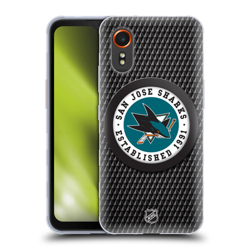 NHL San Jose Sharks Puck Texture Soft Gel Case for Samsung Galaxy Xcover7 5G