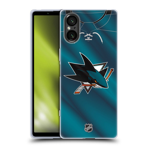 NHL San Jose Sharks Jersey Soft Gel Case for Sony Xperia 5 V 5G